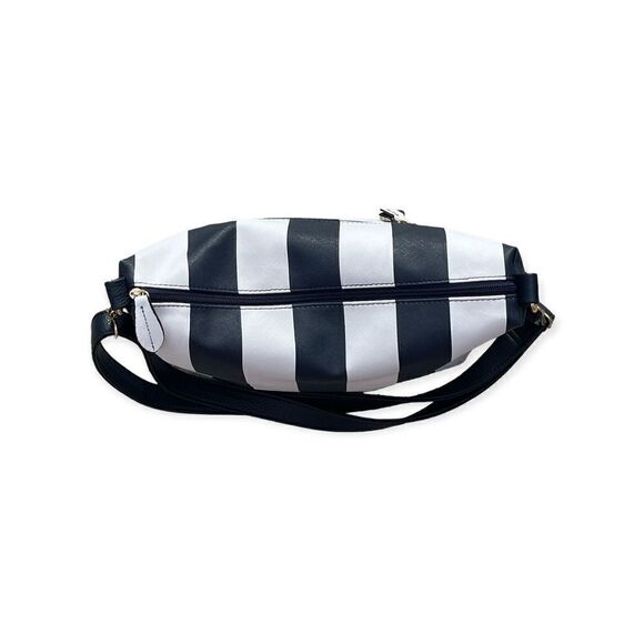 Blue, White Striped Casual Shoulder Crossbody Bag - Picture 7 of 9